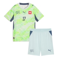 Camiseta Suiza Ruben Vargas #17 Segunda Equipación Replica Mundial 2026 para niños mangas cortas (+ Pantalones cortos)